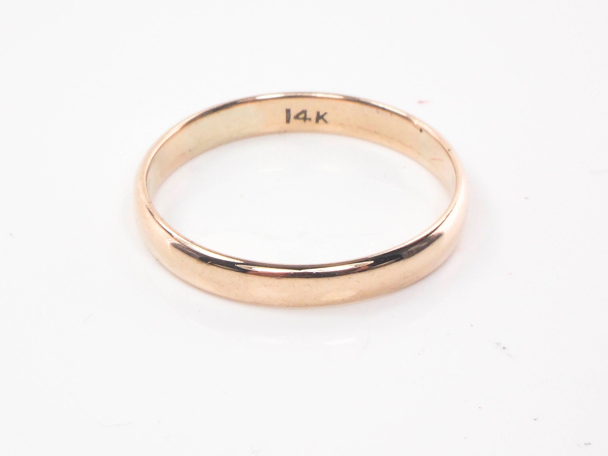 Vintage 14k Yellow Gold Wedding Band - Unisex Stacking Ring Size 9.25
