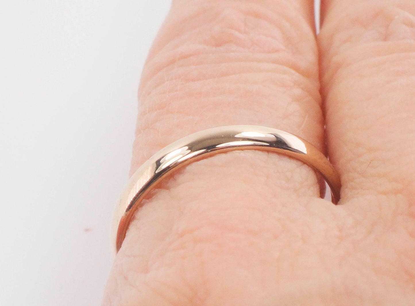 Vintage Thin 14k Yellow Gold Wedding Band 14k Gold Wedding Ring or Stacking Ring Unisex Size 9.25