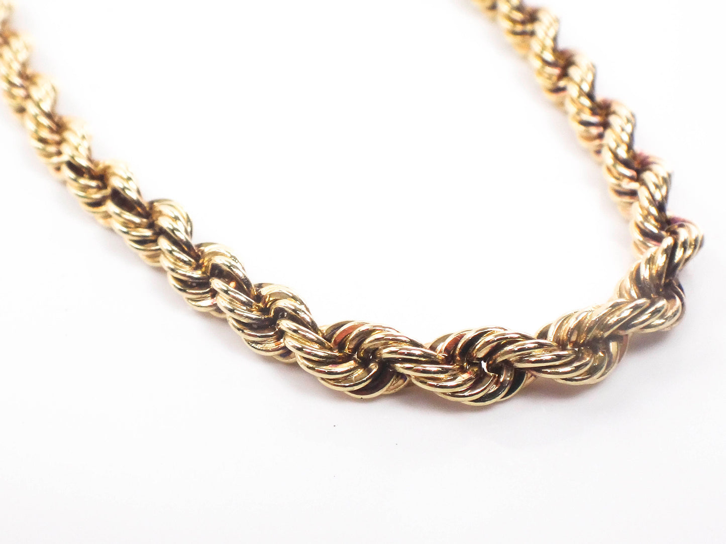 Vintage Solid 14k Yellow Gold Rope Chain 20 1/2"
