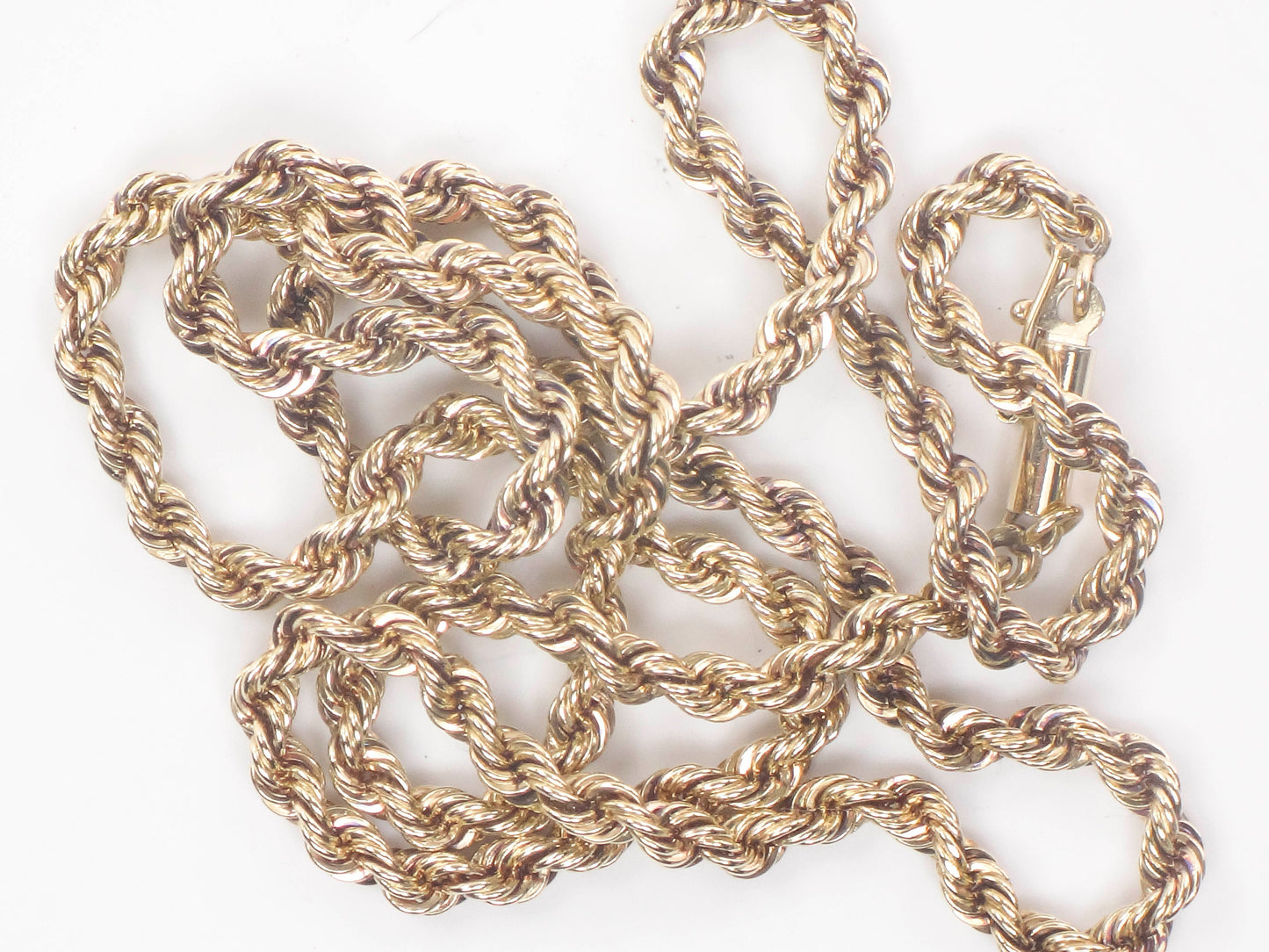 Vintage Solid 14k Yellow Gold Rope Chain 20 1/2"