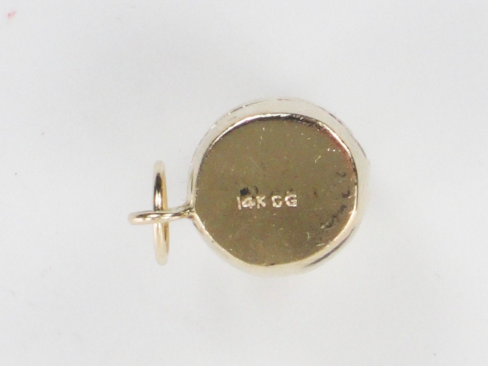 Vintage 14k Gold Bongo Drum Charm, Yellow Gold Musical Instrument Pendant