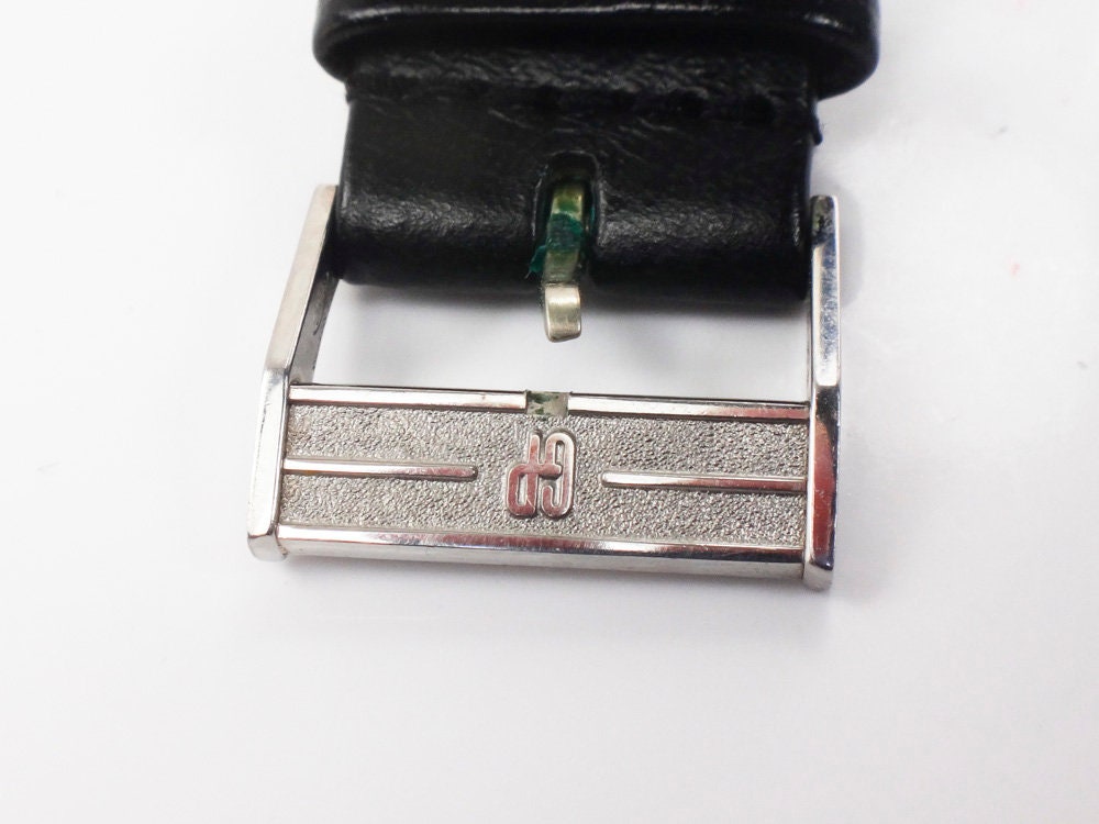 Vintage Girard Perregaux Stainless Steel Manual Wind Watch with Leather Band: 17 Jewel