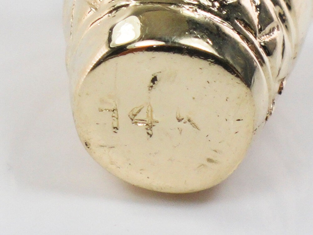 Vintage 14k Gold Bongo Drum Charm, Yellow Gold Musical Instrument Pendant