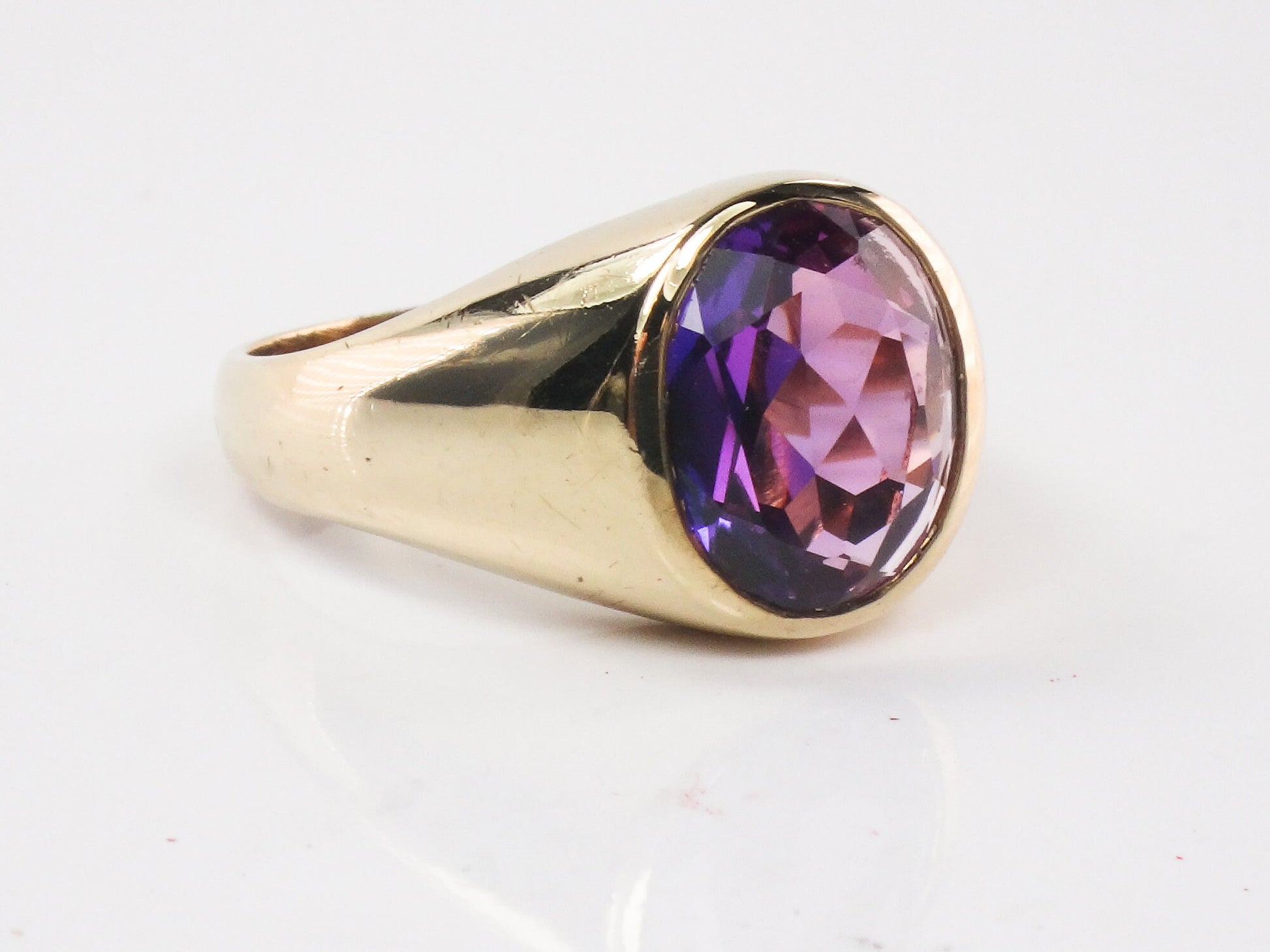 Vintage 10k Gold Purple Sapphire Ring - Size 9.75