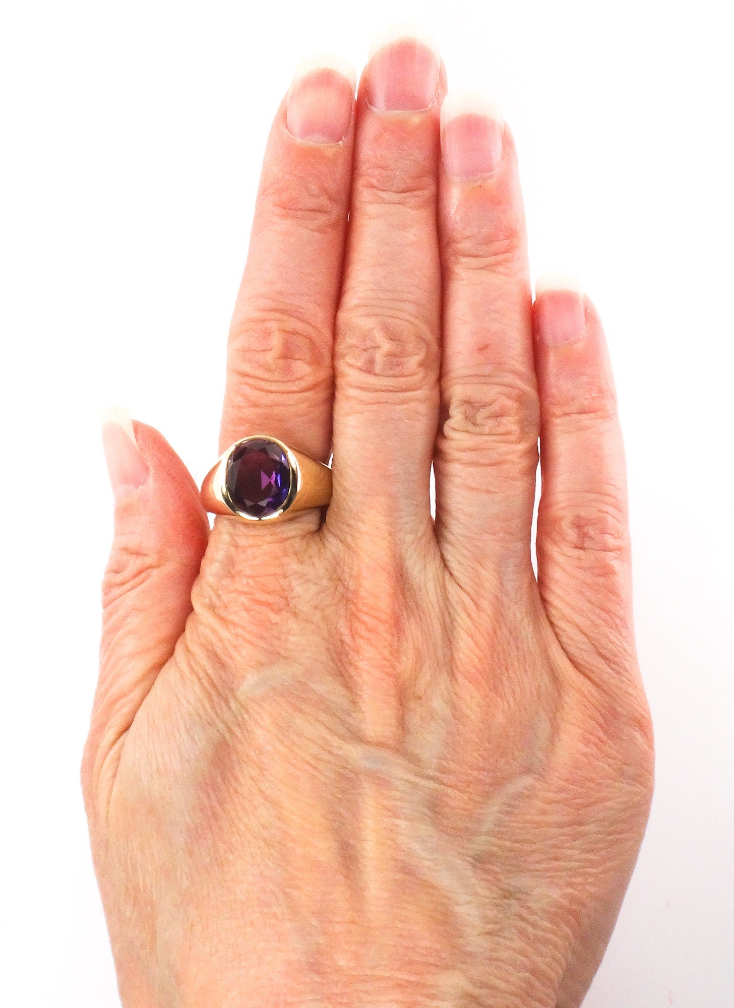 Vintage 10k Gold Purple Sapphire Ring - Size 9.75