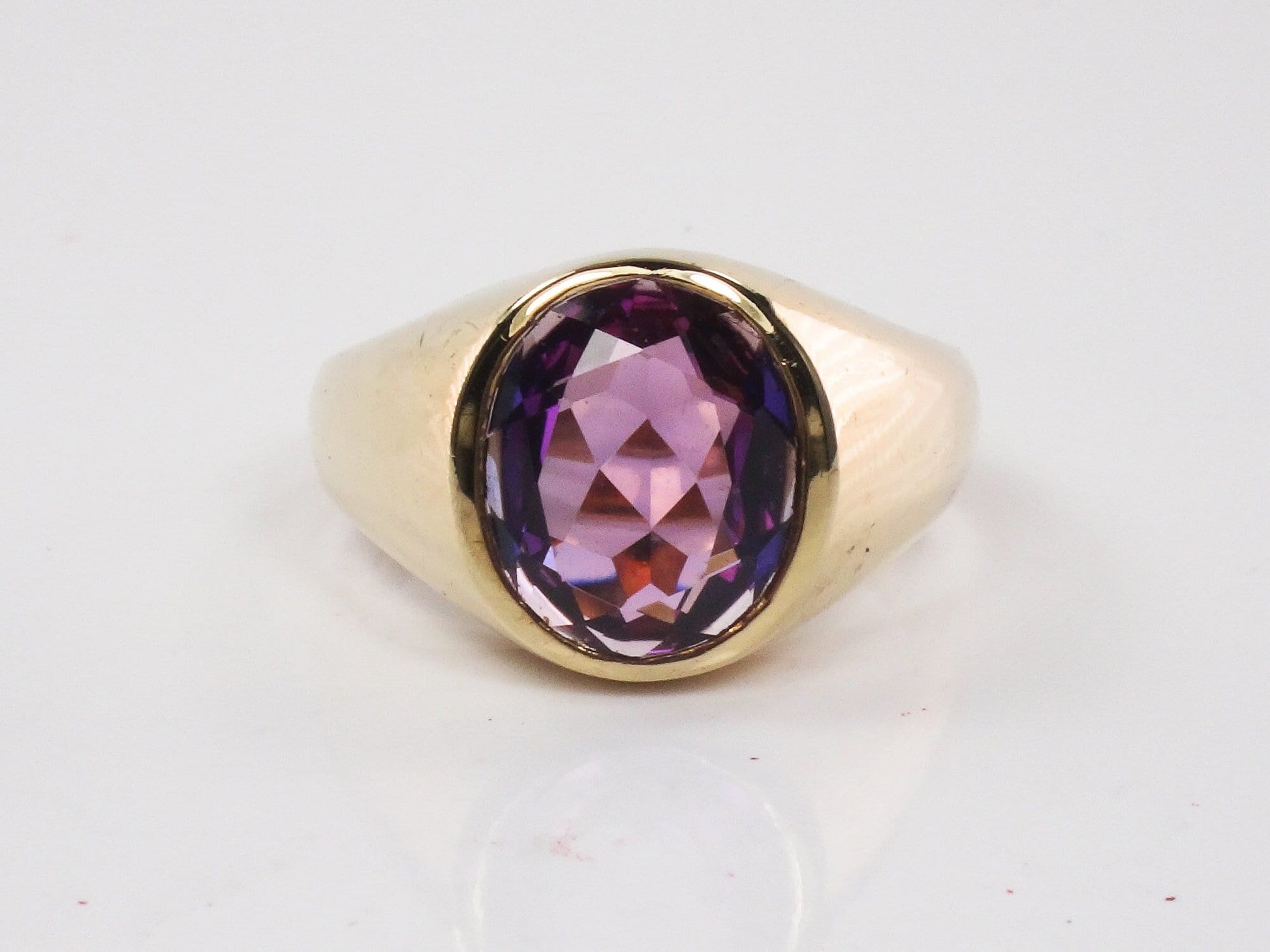 Vintage 10k Gold Purple Sapphire Ring - Size 9.75