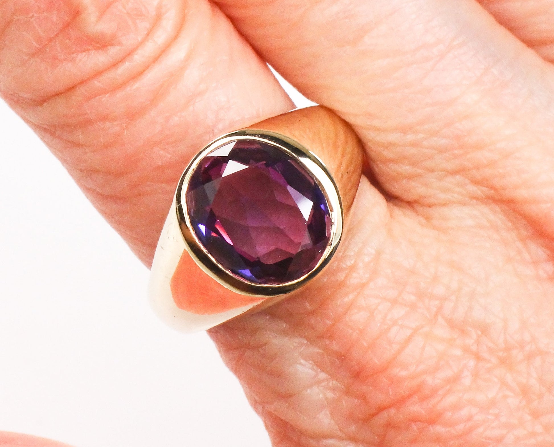 Vintage 10k Gold Purple Sapphire Ring - Size 9.75