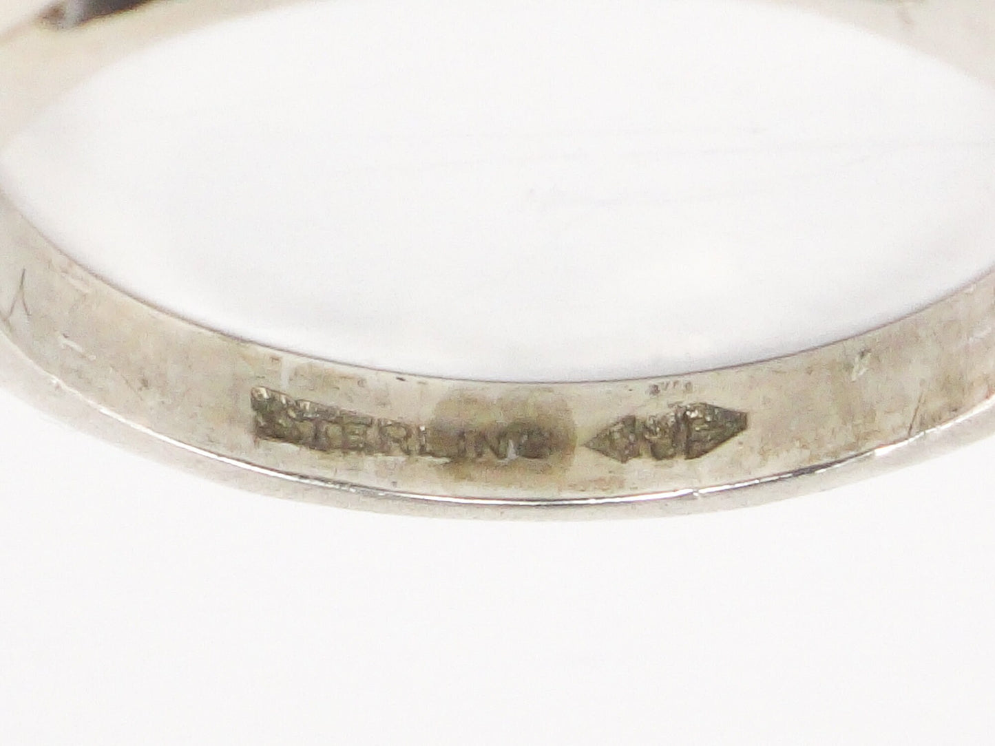 Vintage Uncas Sterling Silver Rhinestone Wedding Band - Size 6