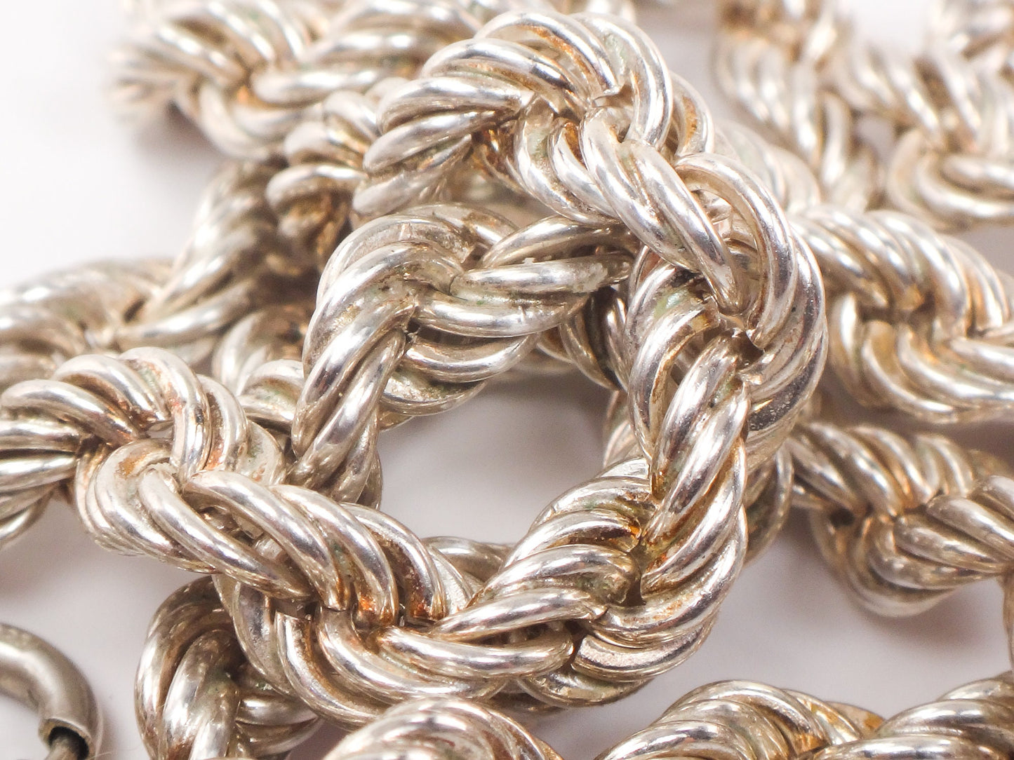 Vintage Sterling Silver Rope Chain Twisted Link Chain - 24" 22.6 grams