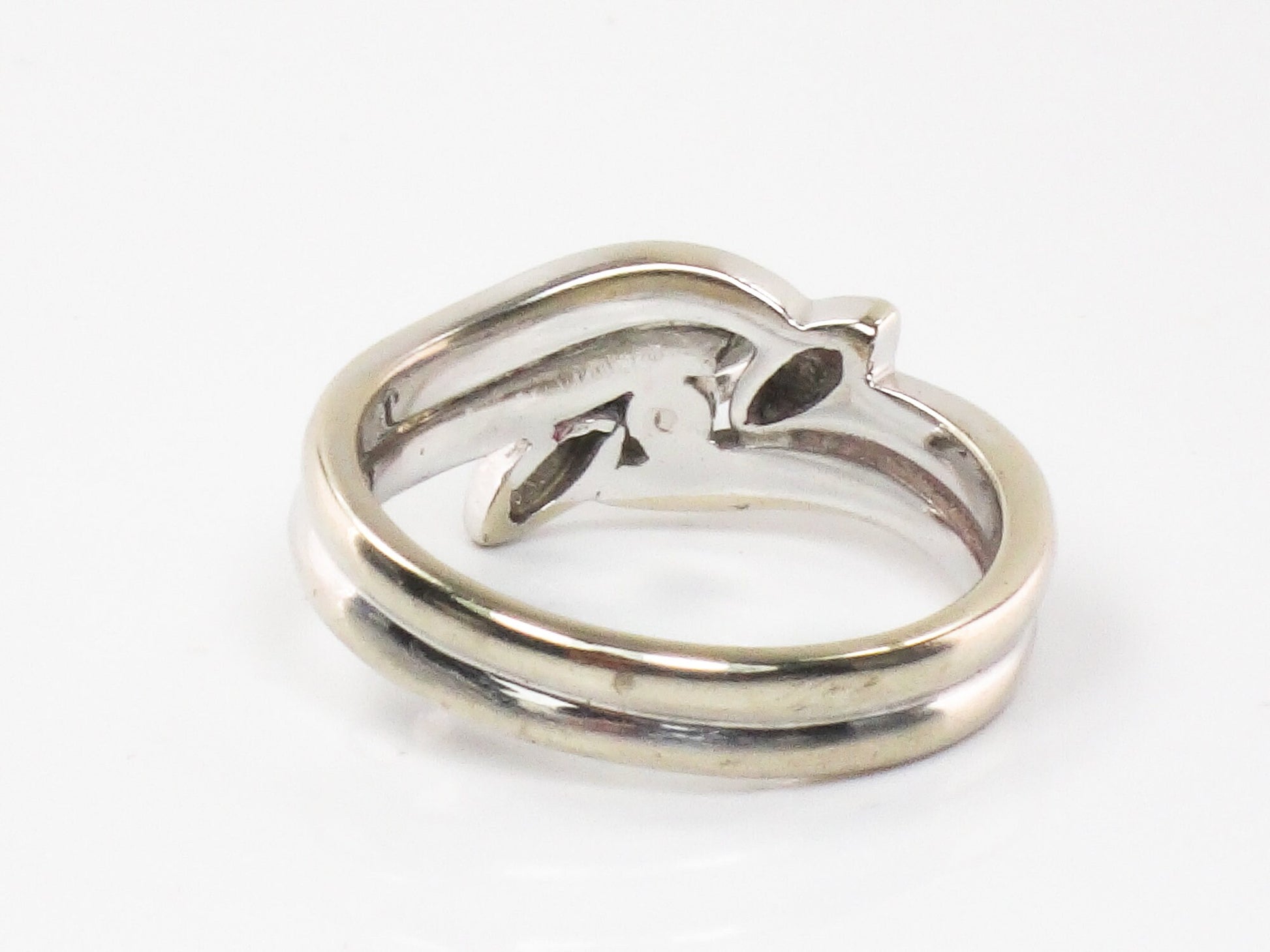 Vintage 18k White Gold Natural Diamond Solitaire Wedding Ring Round Diamond Engagement Ring Size 6