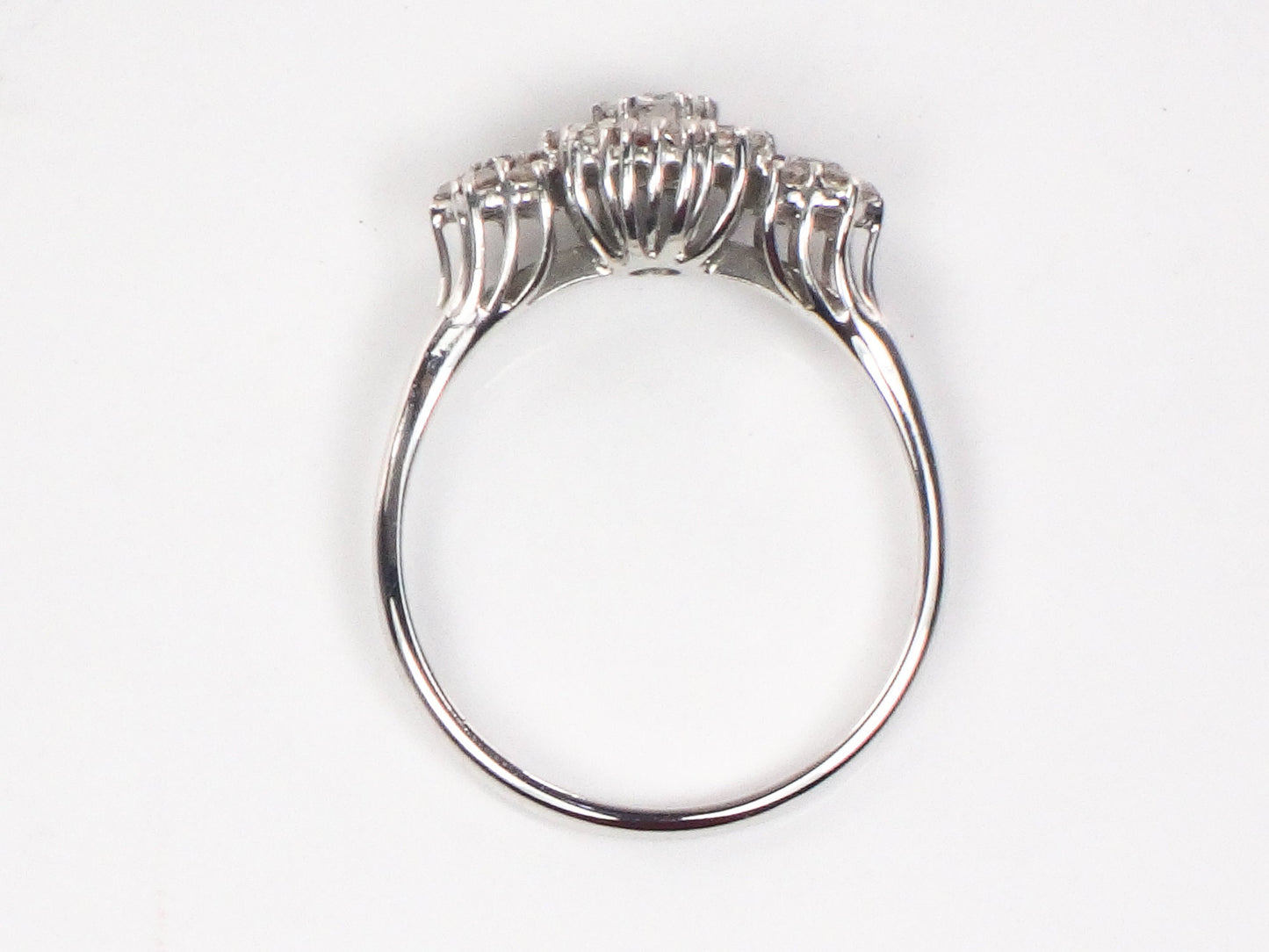 18k White Gold Diamond Engagement Ring with 1/2 Carat TDW - Natural Gemstones - Size 9 - Circa 1980's Fine Vintage Jewelry