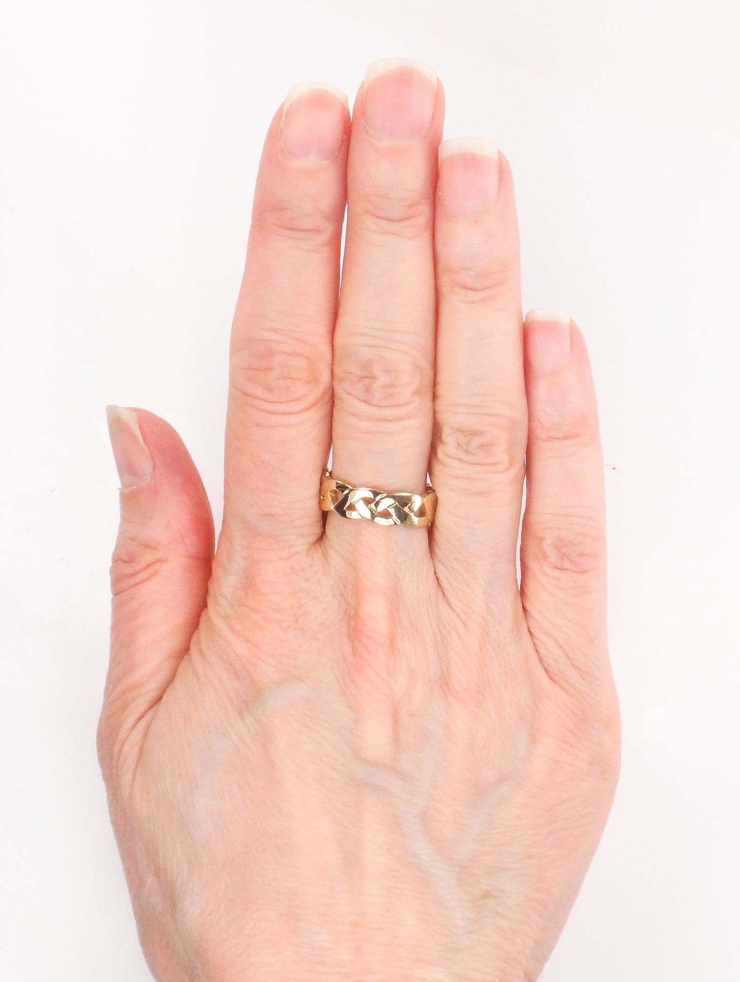 Vintage 14k Yellow Gold Braided Celtic Knot Wedding Band, Size 7