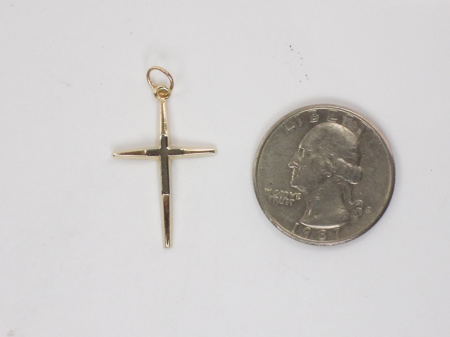 Vintage 14k Two Tone Solid Gold Cross Pendant Unisex