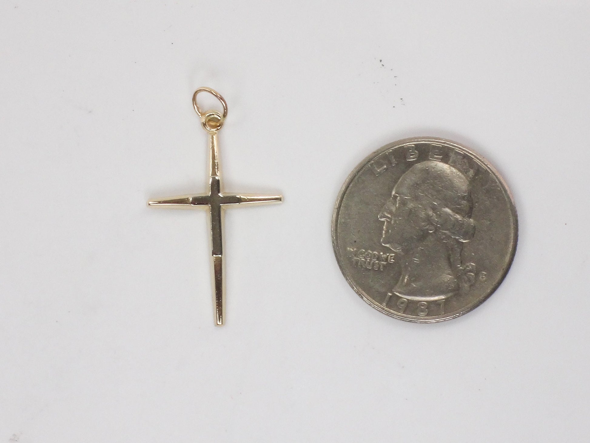 Vintage 14k Two Tone Solid Gold Cross Pendant Unisex
