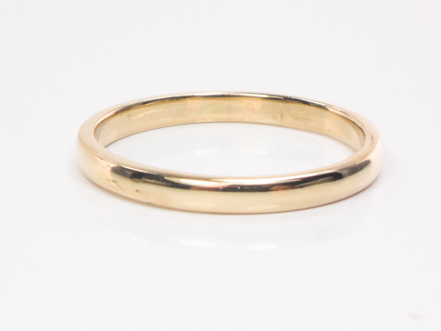 Vintage Thin 14k Yellow Solid Gold Wedding Band 2.4 MM Stacking Ring - Size 8.75