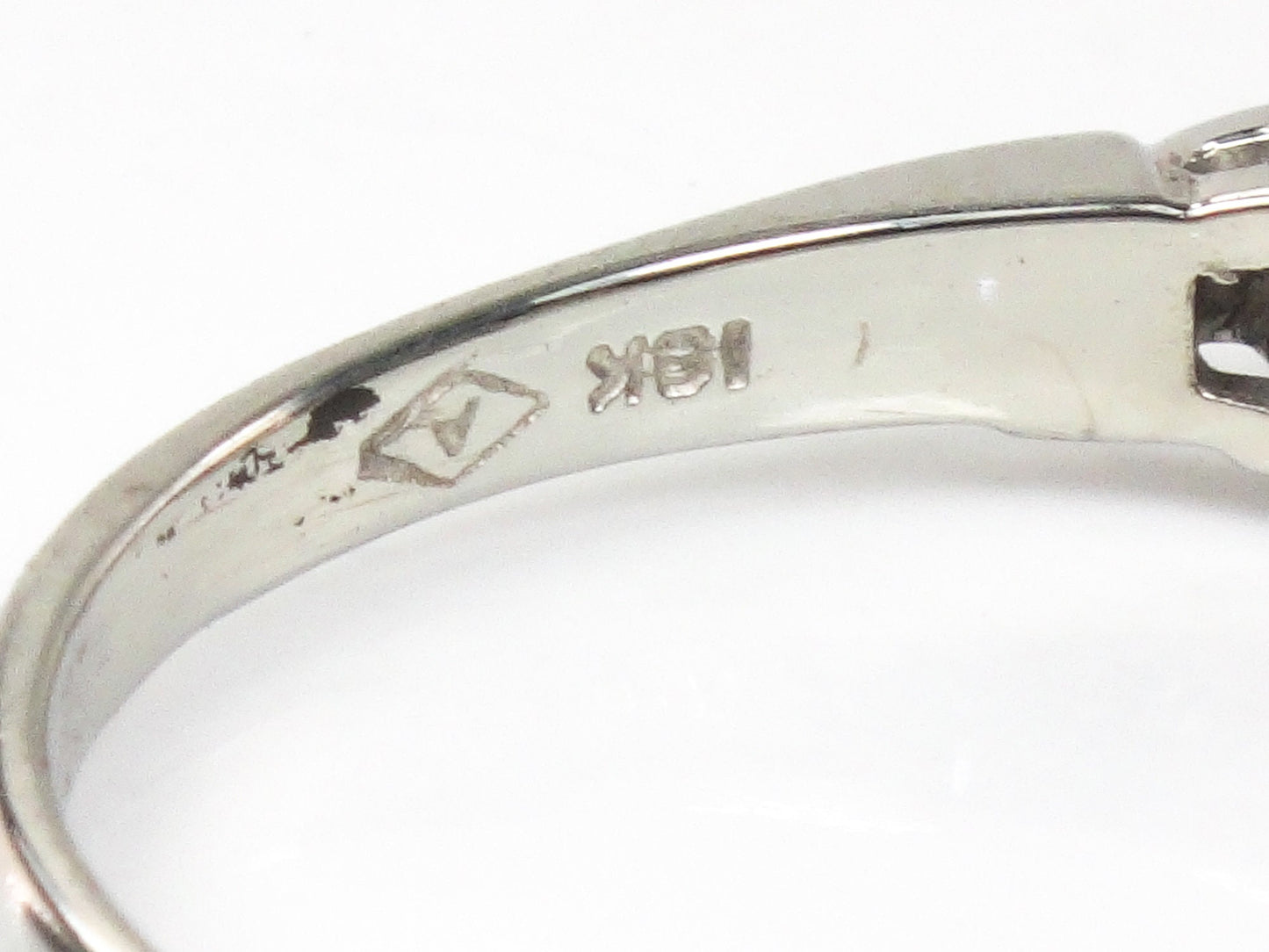 Vintage 18k Round Natural Diamond Engagement Ring .25 CTS Center 1960's White Gold Diamond Ring Size 6.75