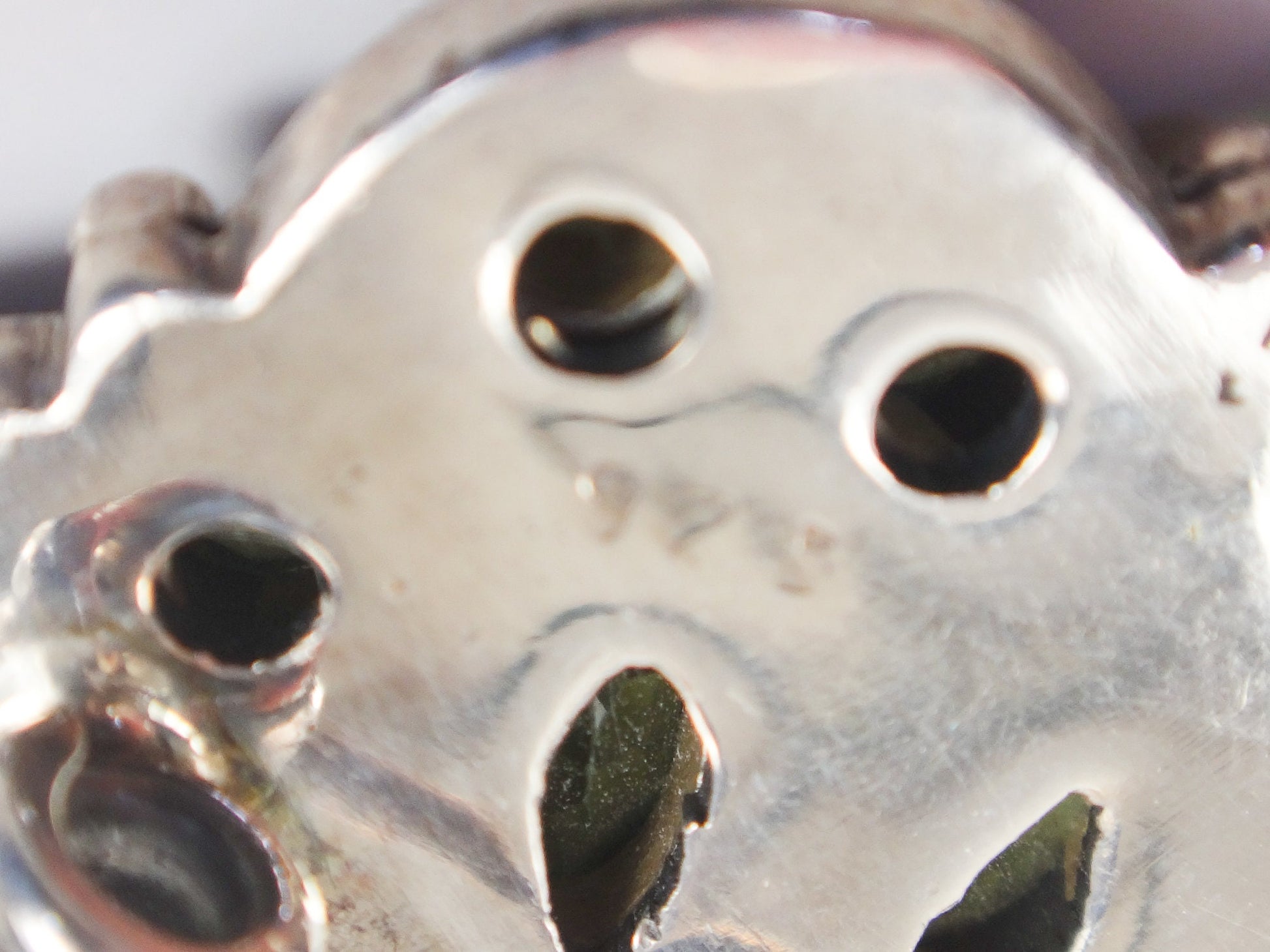 Vintage Large Sterling Silver Peridot Dragonfly Pendant / Pin 925 Green Stone Pendant