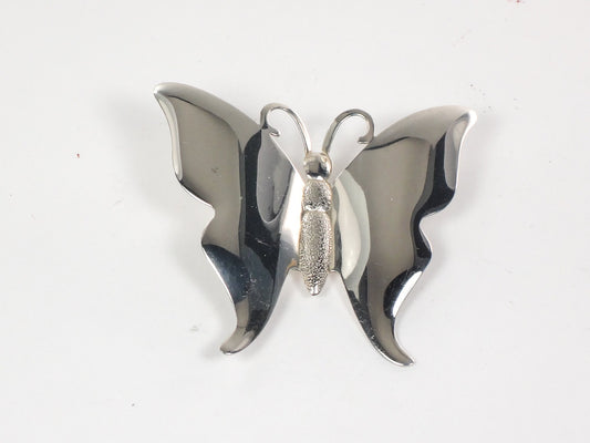 Vintage International Silver Large Butterfly Convertible Pendant Pin