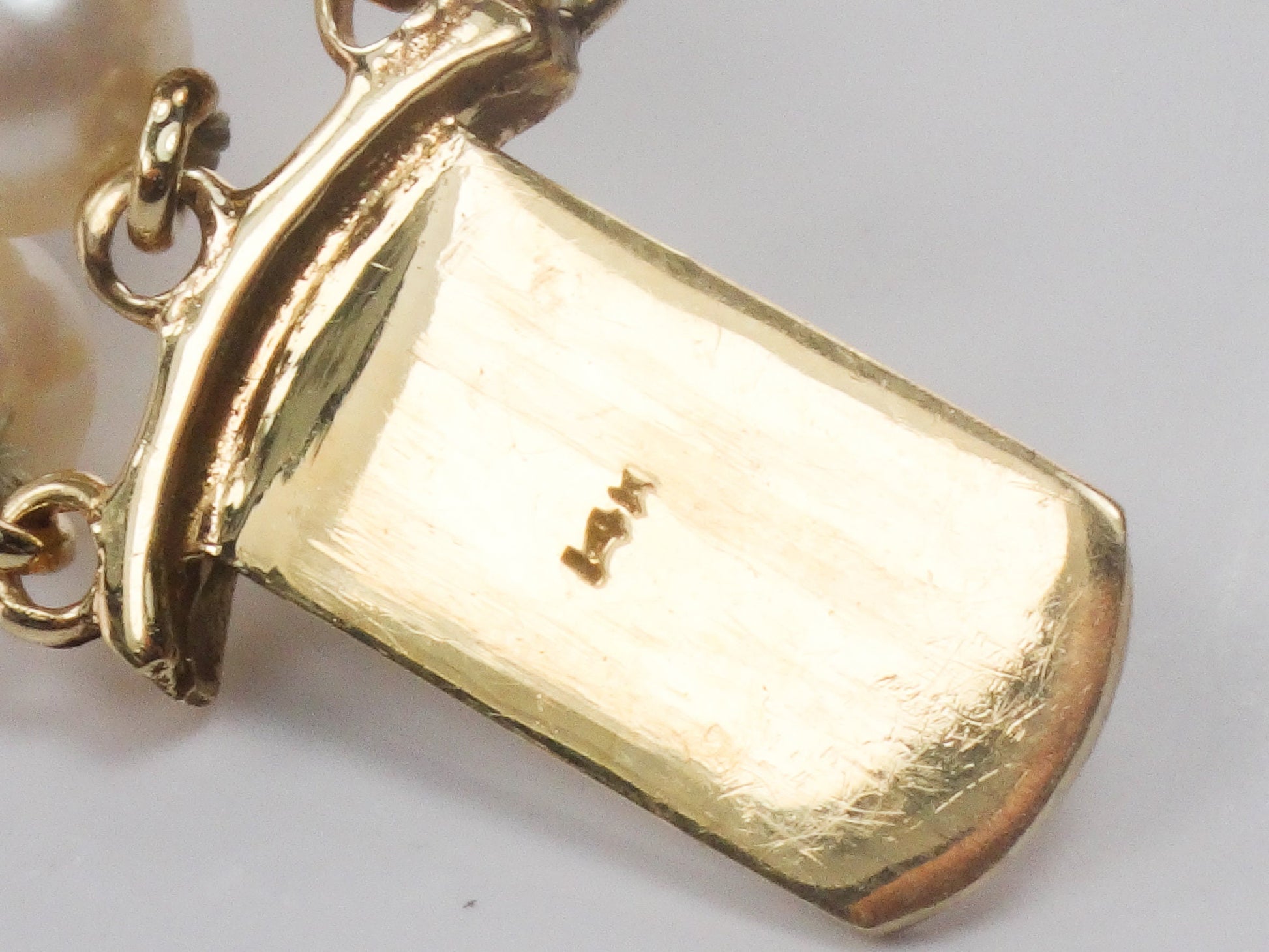 Vintage 14k Gold Pearl Bracelet: Triple Strand Floral Clasp, 7"