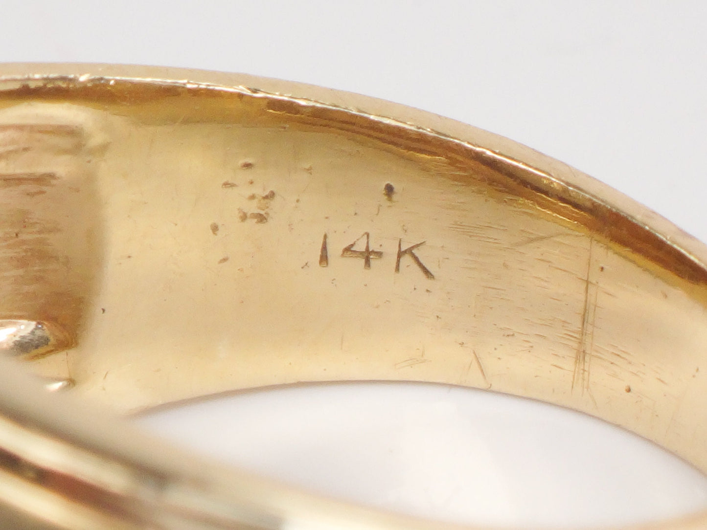 Vintage 14k Solid Gold Natural Two Diamond Ring Approx. .50 CT Total Diamond Weight Size 4.75