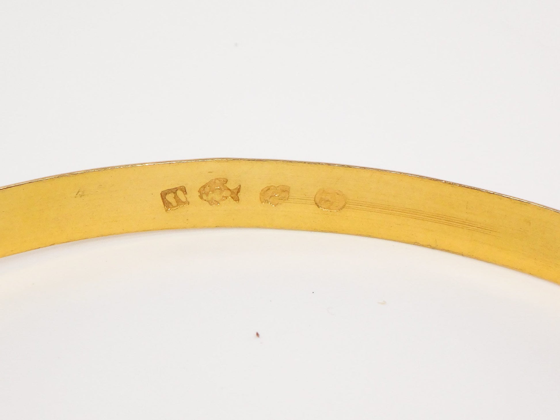 Vintage Solid 21k Yellow Gold Fancy Slip On Bangle Bracelet, Stacking Jewelry