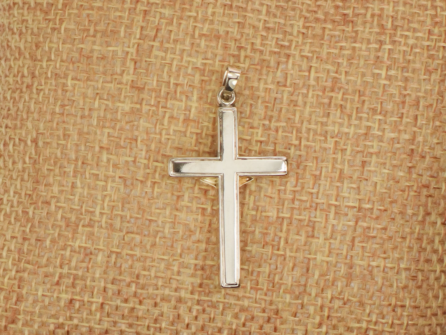 Vintage 14k Two Tone Gold Crucifix, Gold Cross Pendant