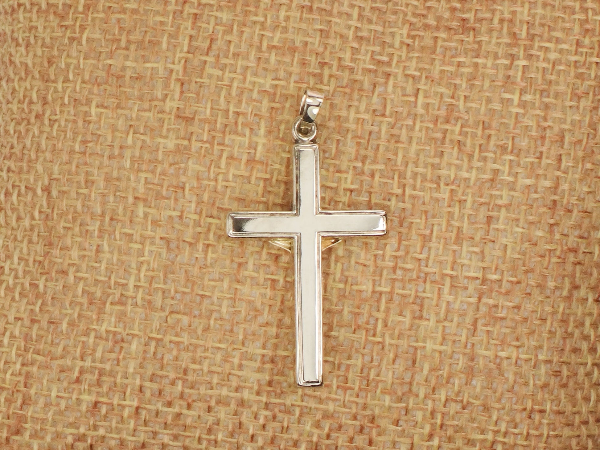 Vintage 14k Two Tone Gold Crucifix, Gold Cross Pendant