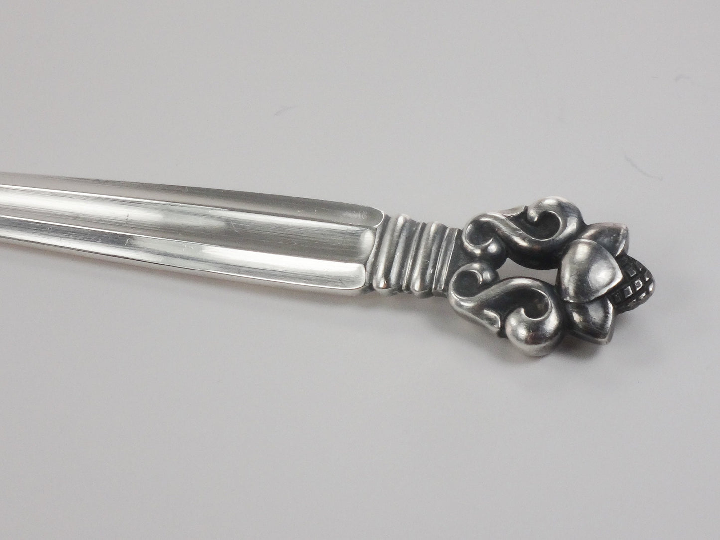 Georg Jensen Sterling Silver Acorn Pattern Large Gravy Ladle 7 3/4"