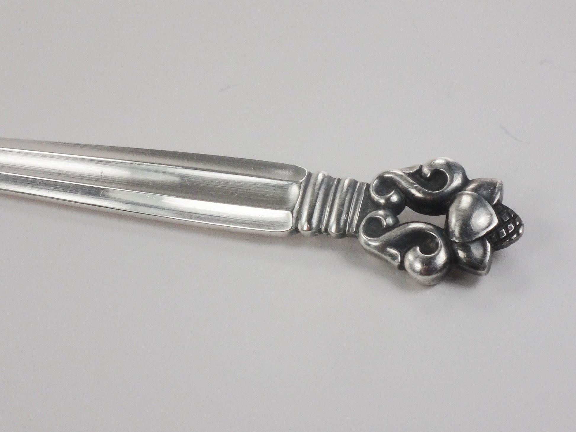 Georg Jensen Sterling Silver Acorn Pattern Large Gravy Ladle 7 3/4"