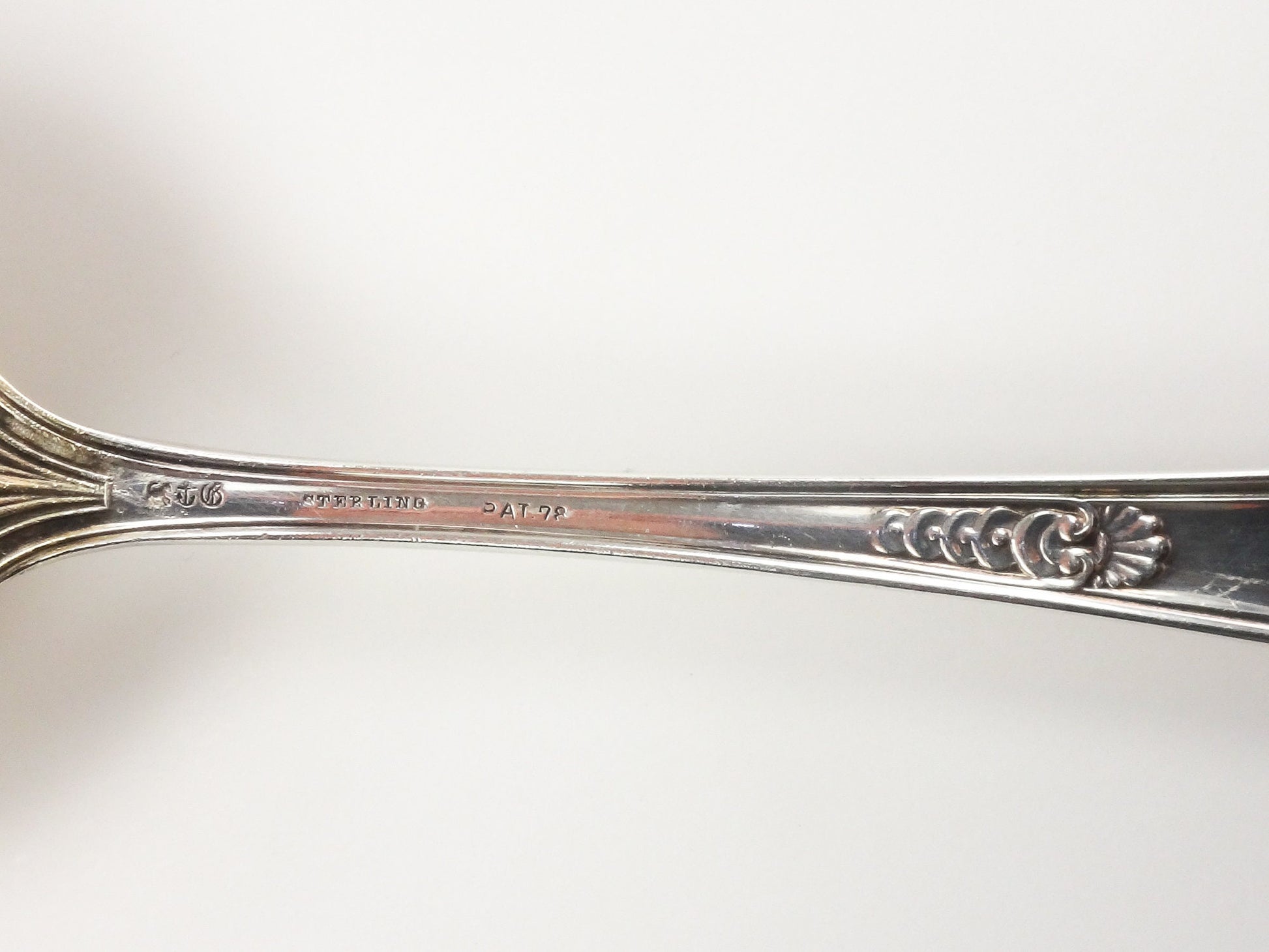 Vintage Gorham Sterling Silver Hindostanee Salad Spoon No Monogram Large Sterling Brite Cut Serving Spoon 1878