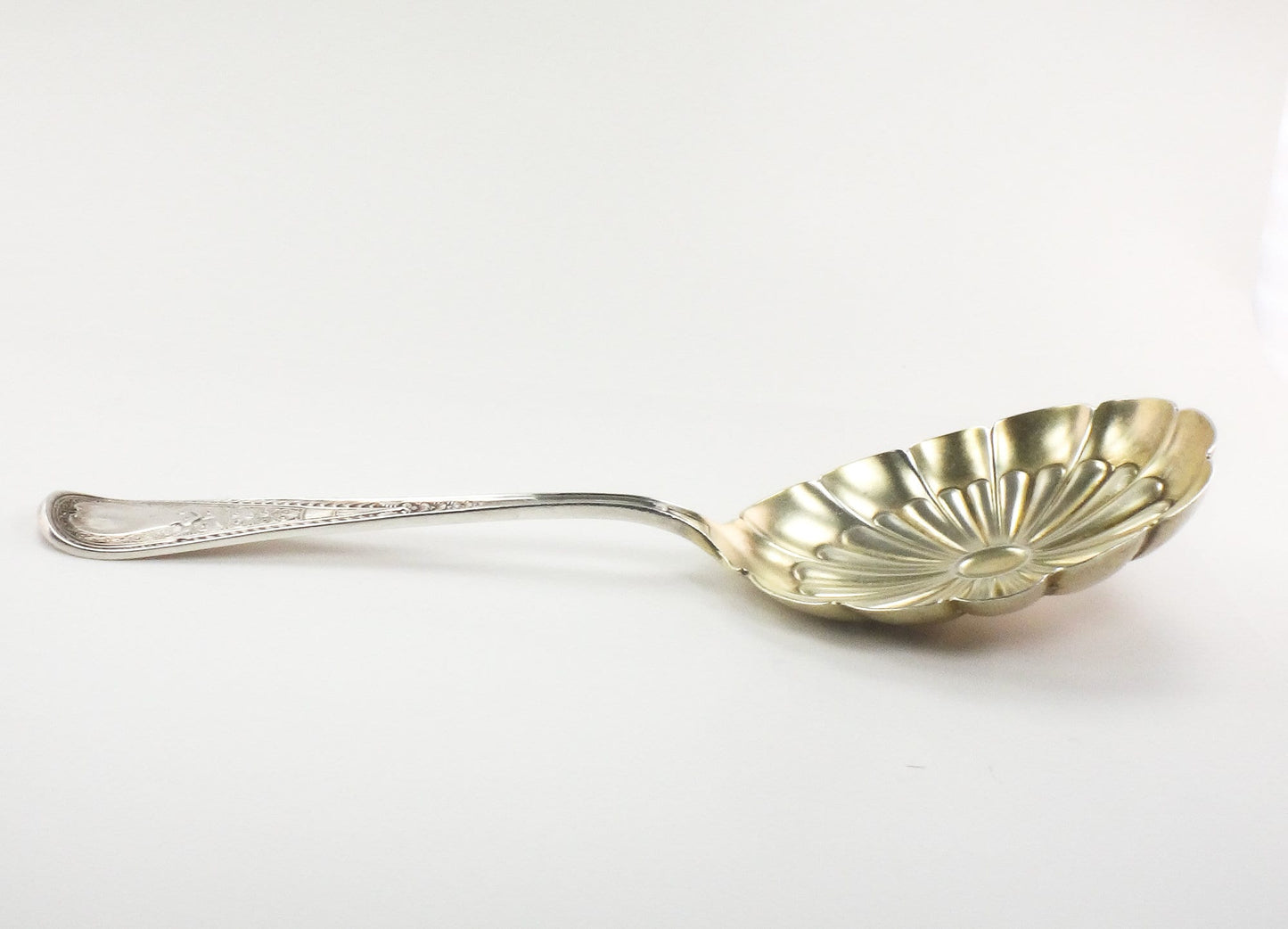 Vintage Gorham Sterling Silver Hindostanee Salad Spoon No Monogram Large Sterling Brite Cut Serving Spoon 1878