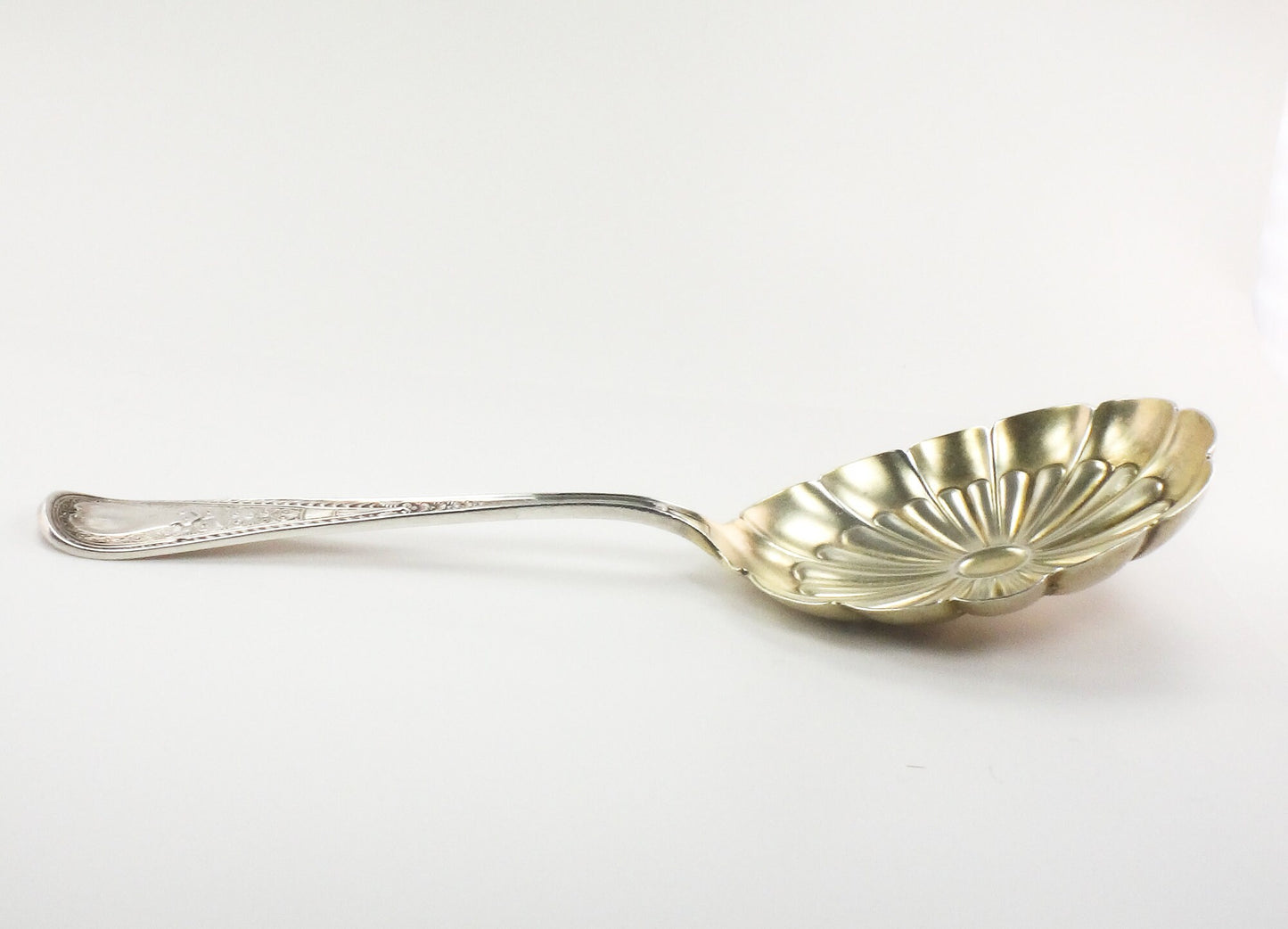 Vintage Gorham Sterling Silver Hindostanee Salad Spoon No Monogram Large Sterling Brite Cut Serving Spoon 1878