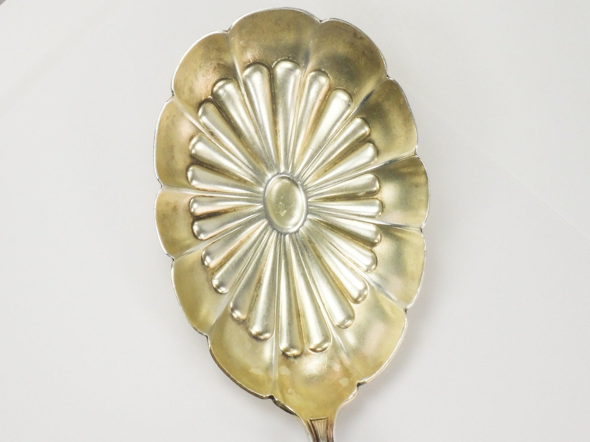 Vintage Gorham Sterling Silver Hindostanee Salad Spoon No Monogram Large Sterling Brite Cut Serving Spoon 1878