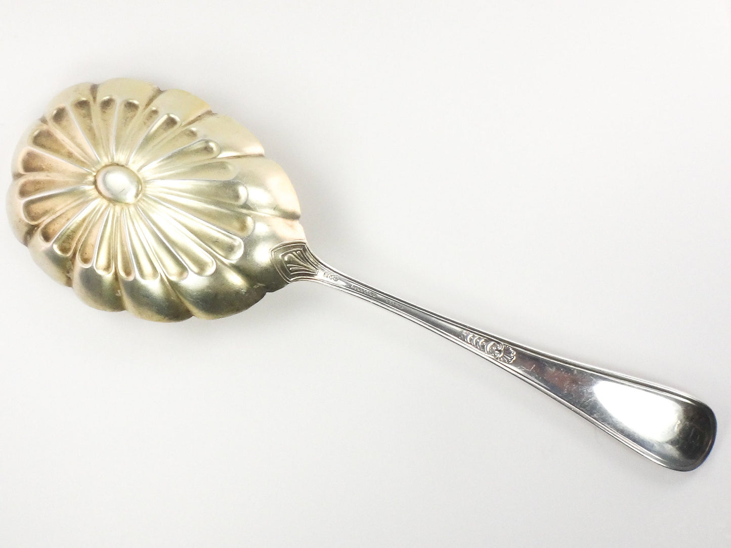 Vintage Gorham Sterling Silver Hindostanee Salad Spoon No Monogram Large Sterling Brite Cut Serving Spoon 1878