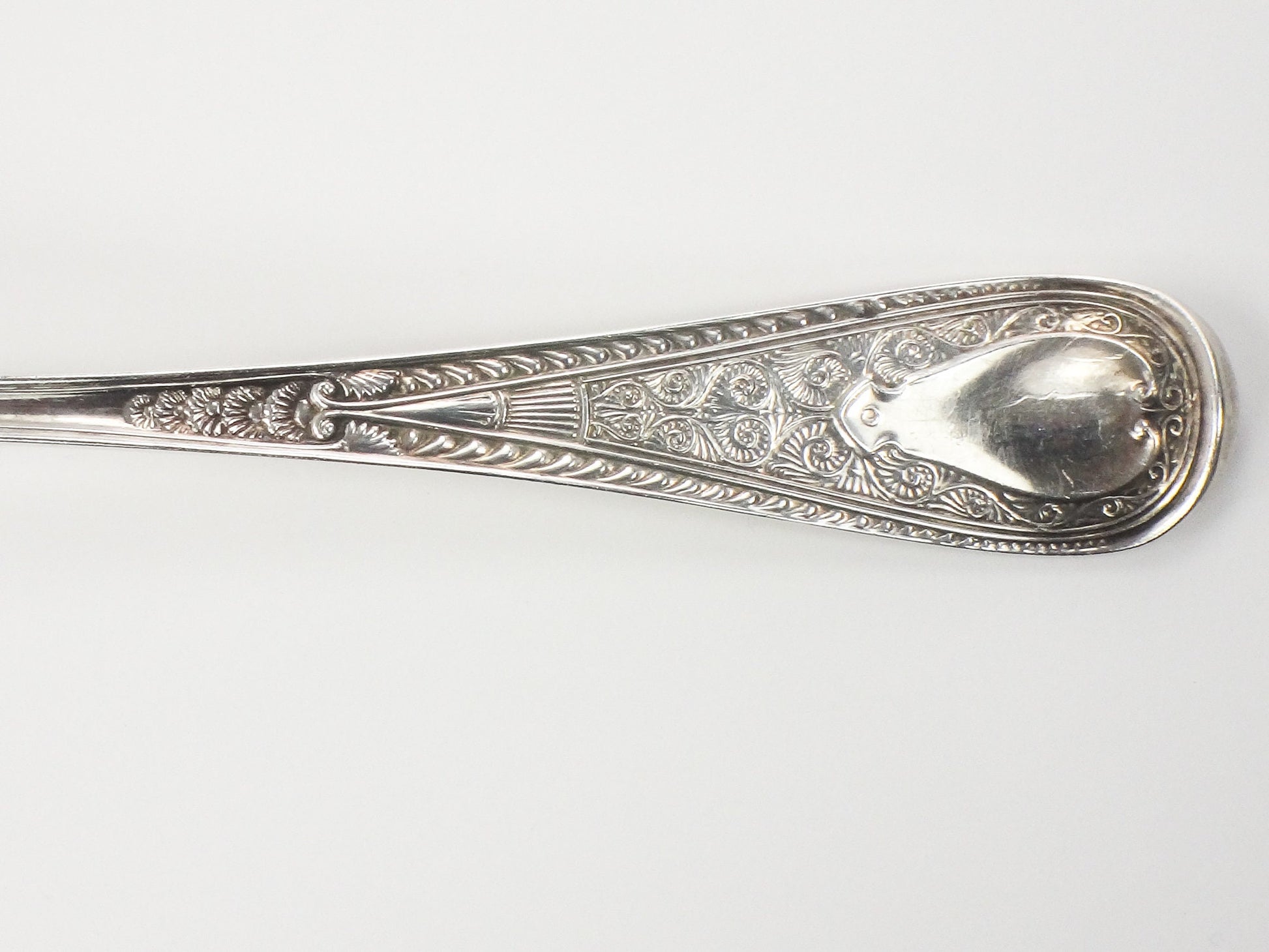 Vintage Gorham Sterling Silver Hindostanee Salad Spoon No Monogram Large Sterling Brite Cut Serving Spoon 1878