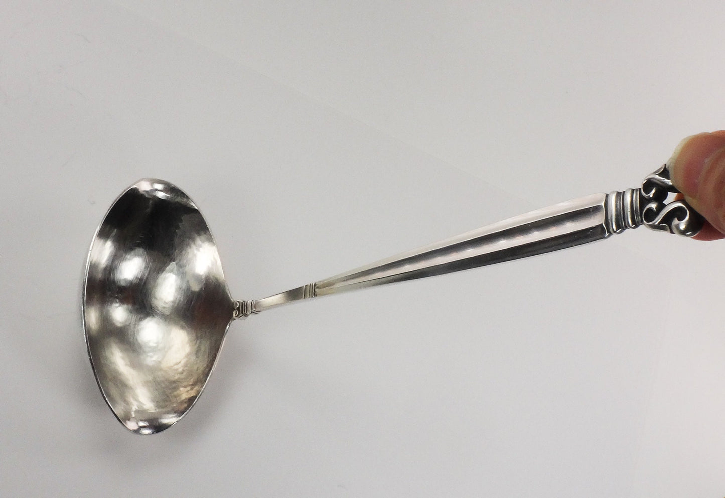 Georg Jensen Sterling Silver Acorn Pattern Large Gravy Ladle 7 3/4"