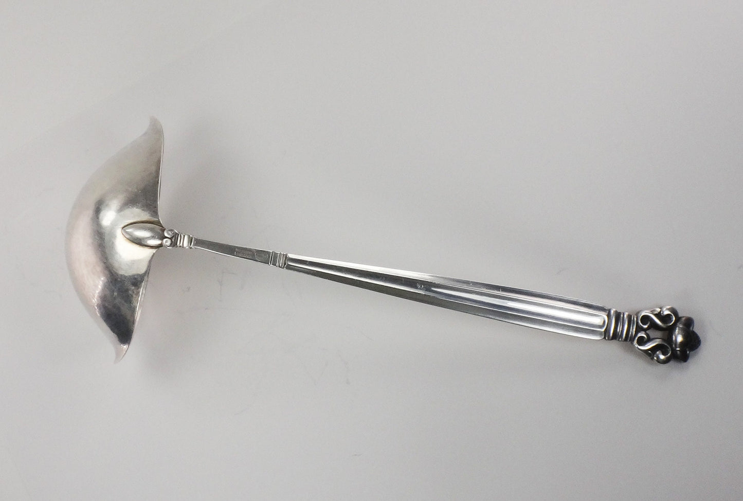 Georg Jensen Sterling Silver Acorn Pattern Large Gravy Ladle 7 3/4"