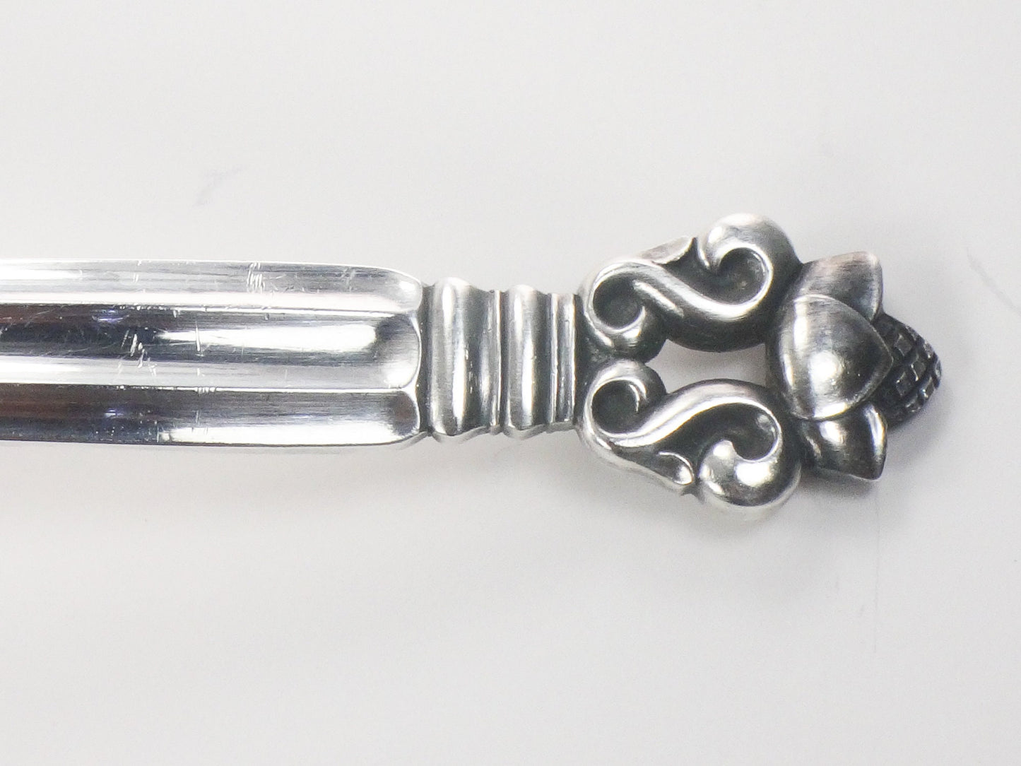 Georg Jensen Sterling Silver Acorn Pattern Large Gravy Ladle 7 3/4"