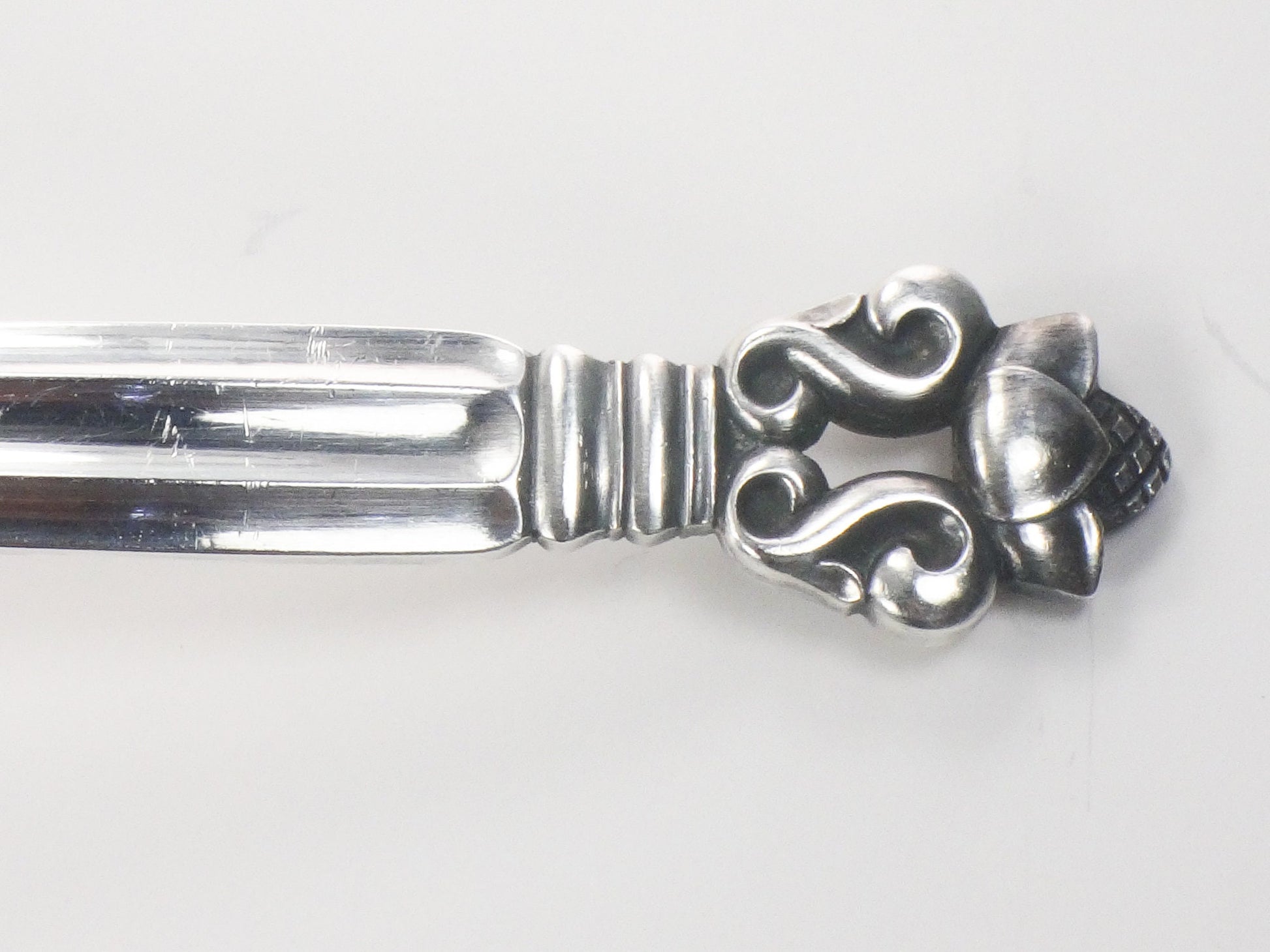 Georg Jensen Sterling Silver Acorn Pattern Large Gravy Ladle 7 3/4"