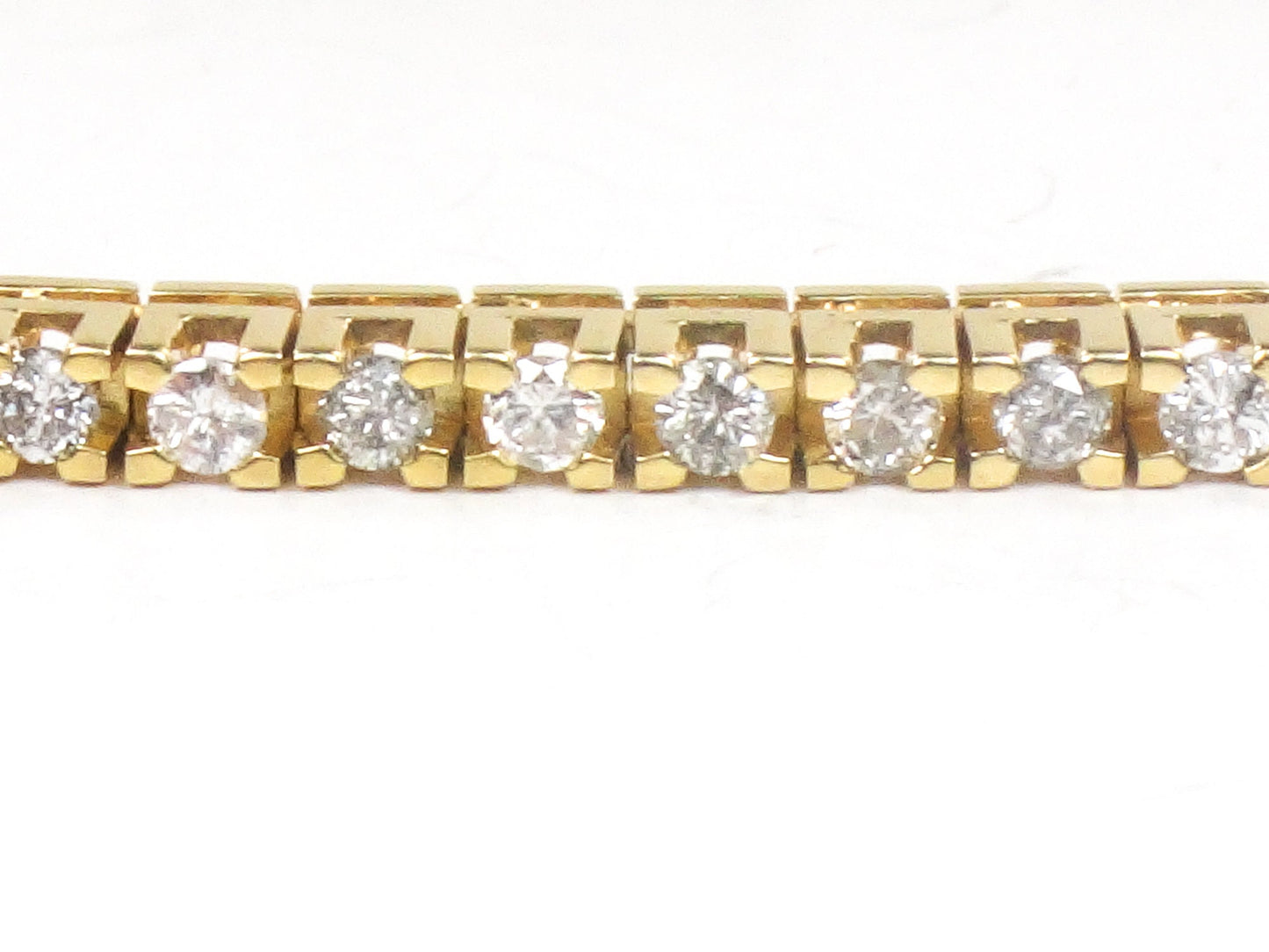 Vintage 14k Yellow Gold Natural Diamond Tennis Bracelet, 2.5 CT TDW Diamond Bracelet 7"