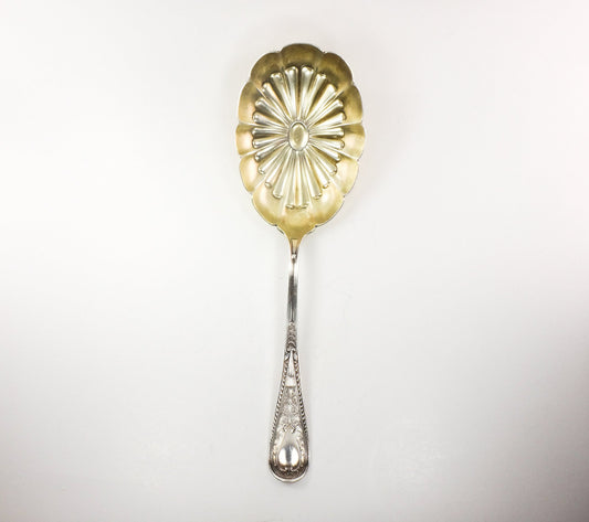Vintage Gorham Sterling Silver Hindostanee Salad Spoon No Monogram Large Sterling Brite Cut Serving Spoon 1878