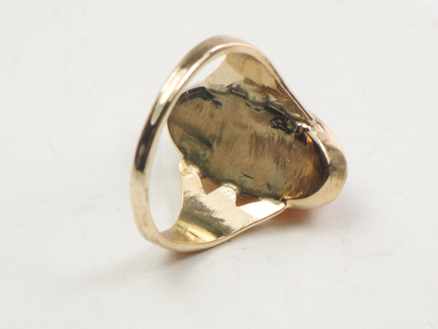 Vintage 10k Yellow Gold Natural Multi-Colored Opal Ring Size 5