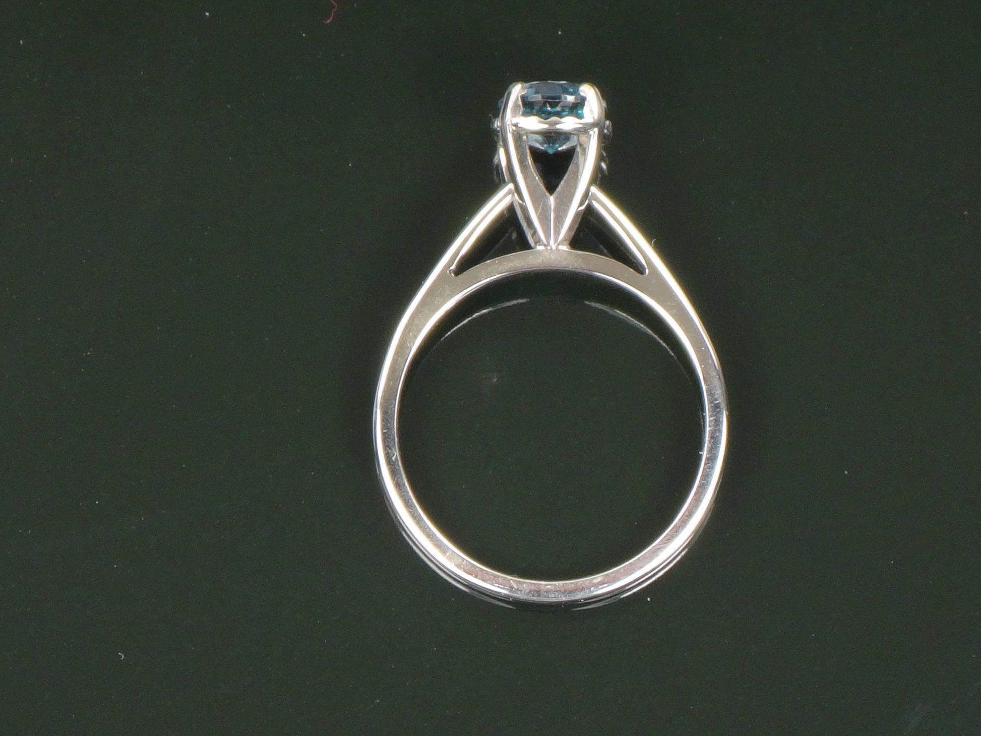 Vintage 14k White Gold Blue Spinel Solitaire Ring, Alternative Engagement Ring, Size 6.5
