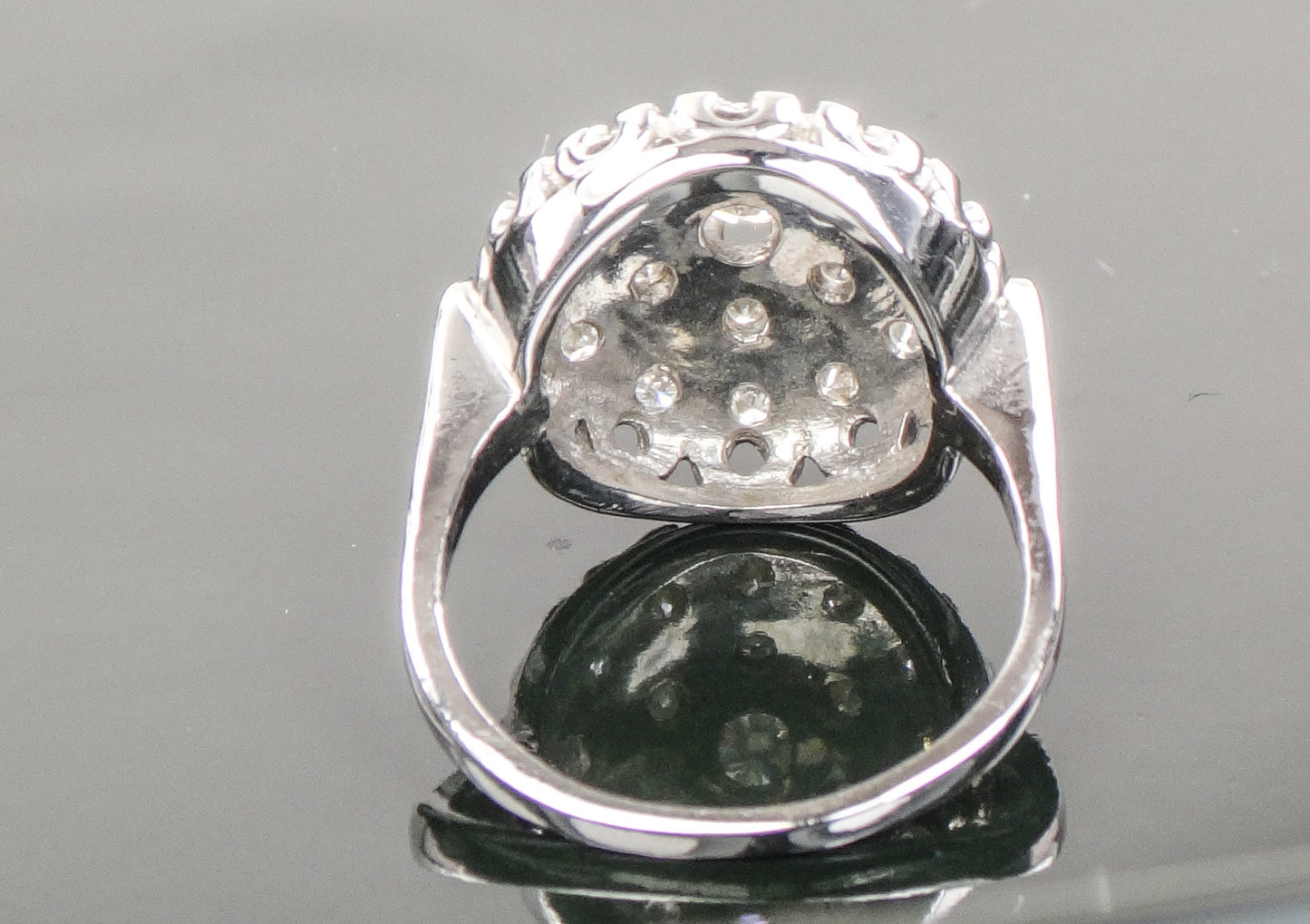 Vintage 14k White Gold Natural Diamond Dome Cluster Ring with Approx 3/4 CT TDW, Size 6.5