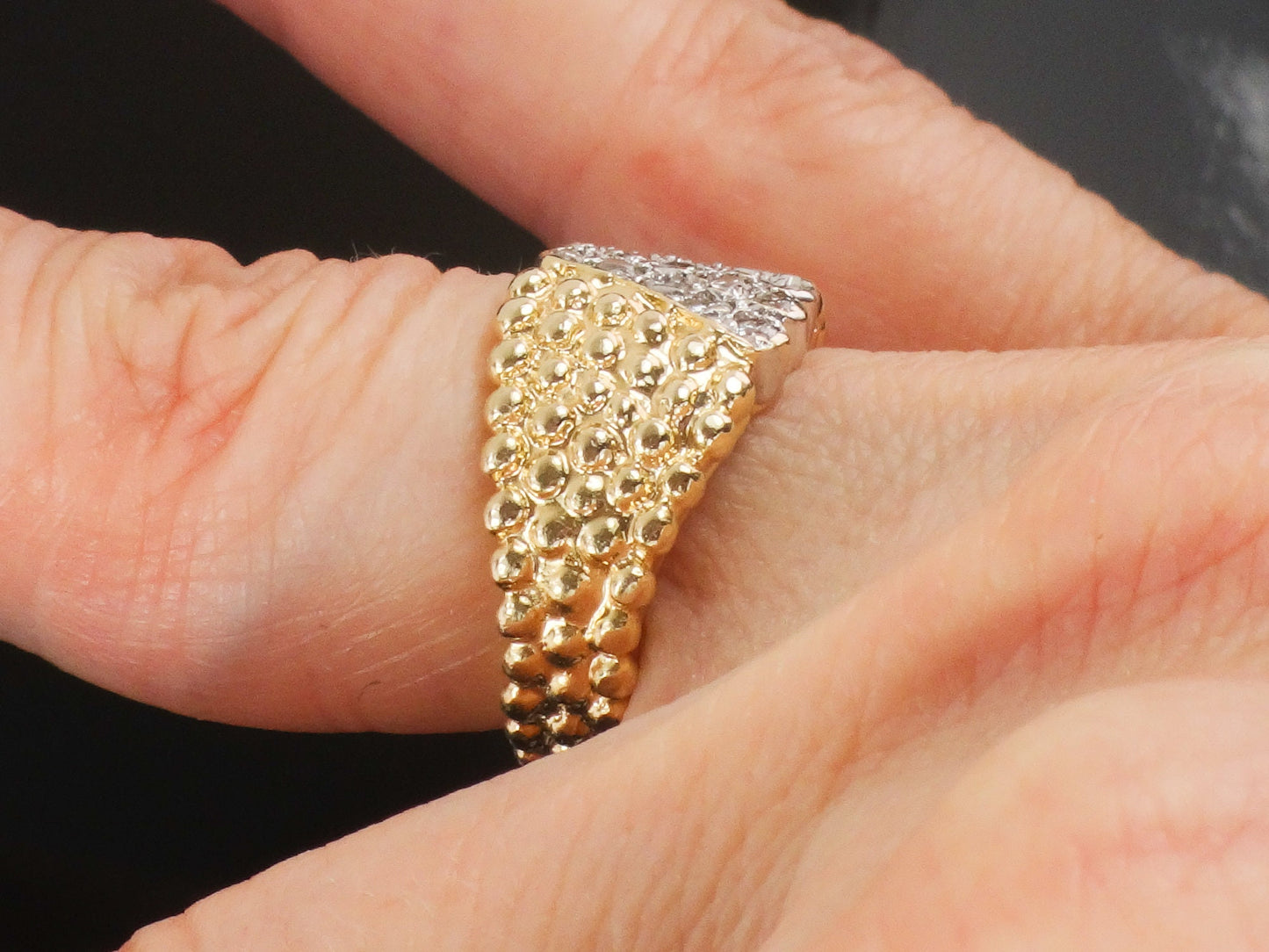 Vintage 14k Yellow Gold Natural Diamond Ring 1/2 CT TDW Diamond Cigar Band Ring Size 3.75