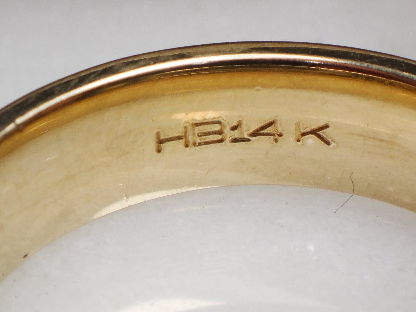 Vintage 14k Two Tone Gold Ribbed Wedding Band, Unisex or Men's Wedding Ring, Size 9.75