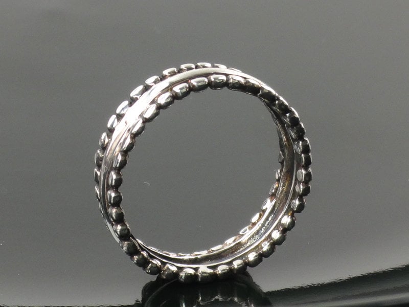 Vintage Large Handmade Sterling Silver Band Unisex Wide Wedding Ring 7mm Size 11.5