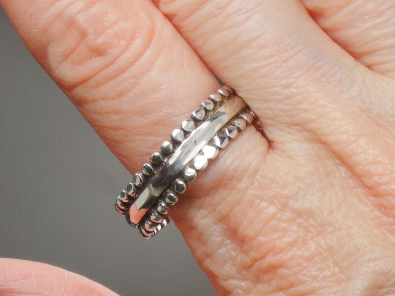 Vintage Large Handmade Sterling Silver Band Unisex Wide Wedding Ring 7mm Size 11.5