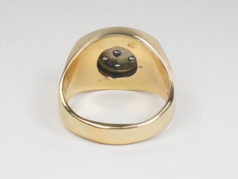 Vintage Men's 14k Yellow Gold Natural Diamond Cluster Ring: 1.0 CT TDW