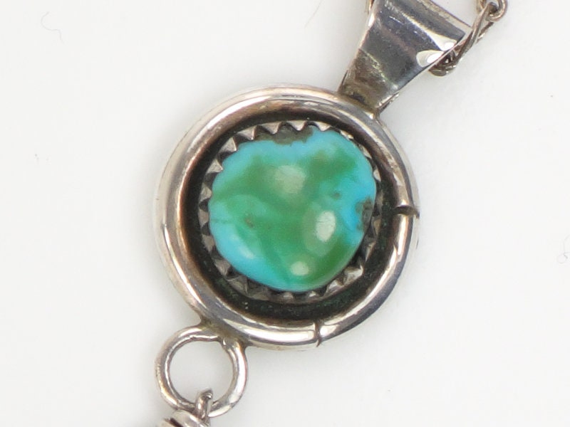 Vintage Gary Reeves Navajo Large Sterling Silver Turquoise Feather Pendant Necklace 16"